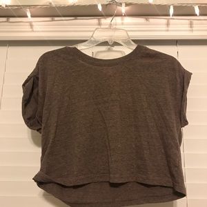 Tan crop top tee